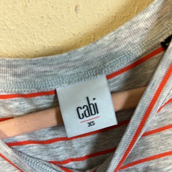 CAbi Tangerine striped‎ peplum tank #5331, size XS - Picture 4 of 7